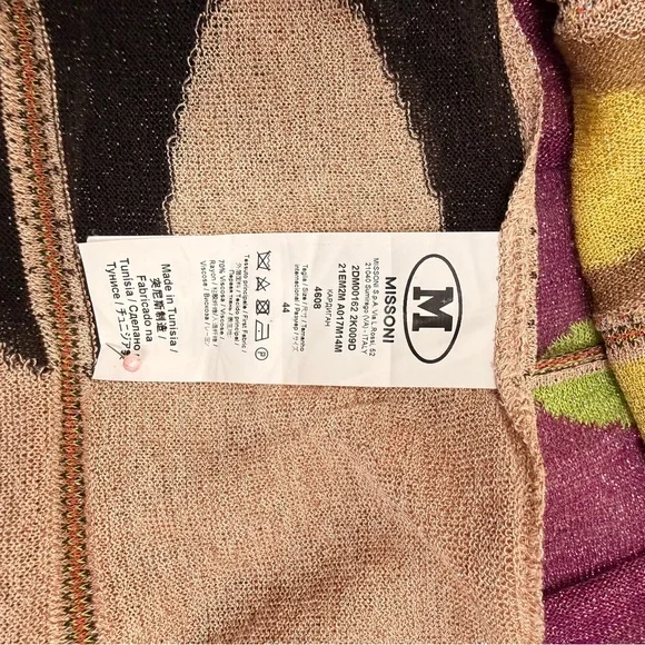 M Missoni Metallic Knit Maxi Duster Cardigan Multicolor Zig Zag IT 44 US 10 - Picture 15 of 16